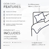 NNEDSZ 100% Cotton Fred Reversible Printed Quilt Cover Set - Super King Size