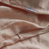 NNEDSZ 100% French Flax Linen Vintage Washed Soft Quilt Cover Set - Pink - Super King