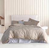 NNEDSZ Vintage Washed Microfibre Quilt Cover Set (3Pcs) - Linen - Super King Size