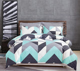NNEDSZ 100% Cotton Modern City Reversible Printed Quilt Cover Set - Super King Size