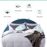 NNEDSZ 100% Cotton Modern City Reversible Printed Quilt Cover Set - Super King Size