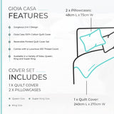 NNEDSZ 100% Cotton Modern City Reversible Printed Quilt Cover Set - Super King Size