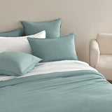 NNEDSZ Vintage Washed Microfibre Quilt Cover Set (3Pcs) - Seafoam - Super King Size