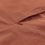 NNEDSZ 100% Cotton Vintage Washed Bed Quilt Cover Set (3Pcs) - Brick - Super King Size