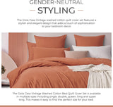 NNEDSZ 100% Cotton Vintage Washed Bed Quilt Cover Set (3Pcs) - Brick - Super King Size