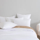 NNEDSZ Vintage Washed Microfibre Quilt Cover Set (3Pcs) - White - Super King Size