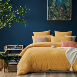 NNEDSZ 100% Jersey Cotton Quilt Cover Set - Yellow - Super King