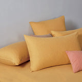 NNEDSZ 100% Jersey Cotton Quilt Cover Set - Yellow - Super King