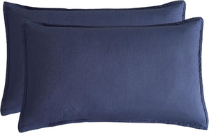 NNEDSZ Bamboo Microfibre Standard Pillowcase x2 (one pair) - Navy
