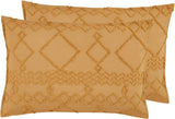 NNEDSZ 100% Premium Microfibre Tufted Standard Pillowcases - Set of 2 Luxurious Standard Pillow Cover with Elegant Design - Caramel