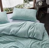 NNEDSZ 100% Premium Microfibre Tufted Standard Pillowcases - Set of 2 Luxurious Standard Pillow Cover with Elegant Design - Sage