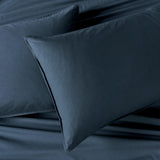 NNEDSZ Vintage Washed 100% Cotton Standard Pillowcase - Luxurious Standard Pillow Cover - Dark Indigo - 2 Pcs
