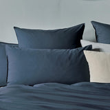 NNEDSZ Vintage Washed 100% Cotton Standard Pillowcase - Luxurious Standard Pillow Cover - Dark Indigo - 2 Pcs