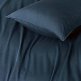 NNEDSZ Vintage Washed 100% Cotton Standard Pillowcase - Luxurious Standard Pillow Cover - Dark Indigo - 2 Pcs