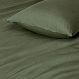 NNEDSZ Vintage Washed 100% Cotton Standard Pillowcase - Luxurious Standard Pillow Cover - Khaki Green - 2 Pcs