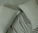 NNEDSZ Vintage Washed Microfibre Standard Pillowcases - Set of 2 Luxurious Standard Pillow Covers - Khaki Green
