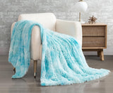 NNEDSZ Double Sided Faux Fur Shaggy Throw Blanket - Blue
