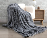 NNEDSZ Double Sided Faux Fur Shaggy Throw Blanket - Charcoal
