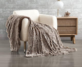 NNEDSZ Double Sided Faux Fur Shaggy Throw Blanket - Chestnut