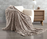 NNEDSZ Double Sided Faux Fur Shaggy Throw Blanket - Chestnut
