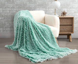 NNEDSZ Double Sided Faux Fur Shaggy Throw Blanket - Emerald