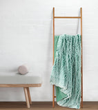 NNEDSZ Double Sided Faux Fur Shaggy Throw Blanket - Emerald