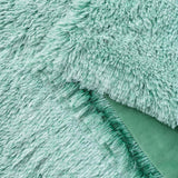 NNEDSZ Double Sided Faux Fur Shaggy Throw Blanket - Emerald
