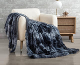 NNEDSZ Double Sided Faux Fur Shaggy Throw Blanket - Navy