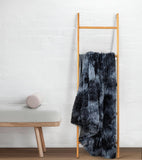 NNEDSZ Double Sided Faux Fur Shaggy Throw Blanket - Navy