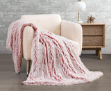 NNEDSZ Double Sided Faux Fur Shaggy Throw Blanket - Rose