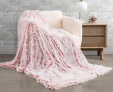 NNEDSZ Double Sided Faux Fur Shaggy Throw Blanket - Rose