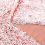 NNEDSZ Double Sided Faux Fur Shaggy Throw Blanket - Rose