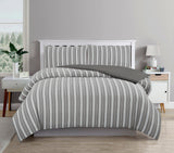NNEDSZ Cove TEXTURED CHARCOAL QUILT COVER SET - SINGLE
