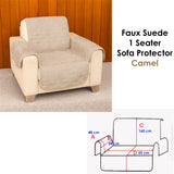 NNEDSZ Faux Suede 1 Seater Sofa Protector Camel