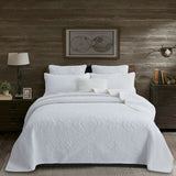 NNEDSZ 100% Cotton Coverlet Set Damask White Queen