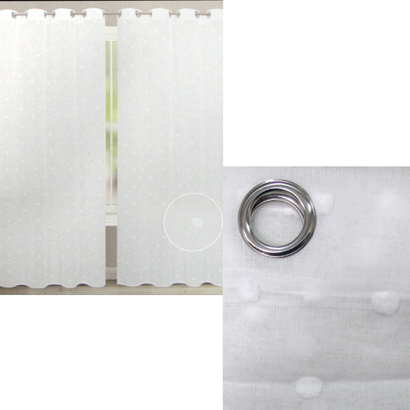 NNEDSZ Bubble White Pair of Sheer Eyelet Curtains 140 x 223cm