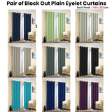 NNEDSZ Pair of Blockout Plain Eyelet Curtains Sage