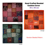 NNEDSZ Hand Crafted Beaded Cushion Cover Orange
