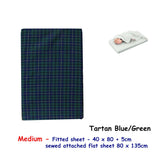 NNEDSZ Tartan Blue Green Bassinet Fitted Sheet with a Flat Sheet Sewed Attached