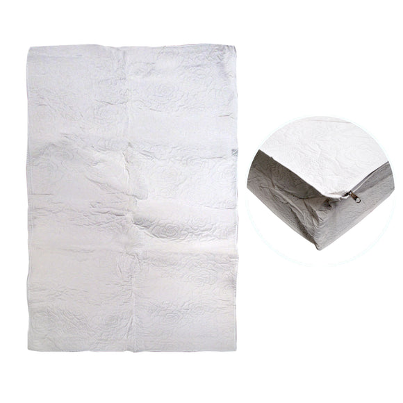 NNEDSZ Fully Covered Vinyl Cot Mattress Protector Embossed Rose White 68 x 130 + 12 cm