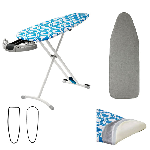 NNEDSZ Blue Reversible Premium Large Ironing Board Cover with Underlay 40 x 125 cm