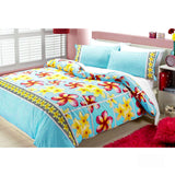 NNEDSZ Floating Frangipani Quilt Cover Set Aqua Single