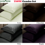NNEDSZ Pure Zone 750 Thread Count Combo Set Purple SINGLE