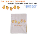 NNEDSZ Five Little Ducks Embroidered Polyester Cotton Bassinet Size Sheet Set