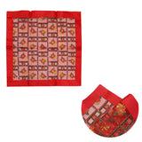NNEDSZ Christmas Red Festival Floral Sheer Organza Glitter Table Cloth Topper 90 x 90 cm
