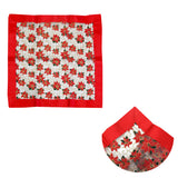 NNEDSZ Christmas Red Poinsettia Sheer Organza Glitter Table Cloth Topper 90 x 90 cm