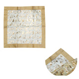 NNEDSZ Christmas Gold Trees Sheer Organza Glitter Table Cloth Topper 90 x 90 cm