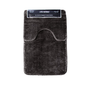 NNEDSZ 2 Pce Sorrento Plush Quality Non-slip Rubber Back Bath Mat Set Mink
