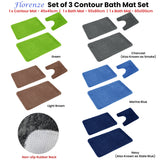 NNEDSZ Florenz Set of 3 Contour Bath Mat Set Green