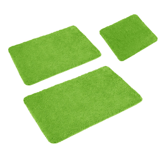 NNEDSZ Sleim Set of 3 Bath Mat Set Green